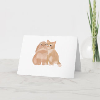 lapin et chat ! carte de voeux