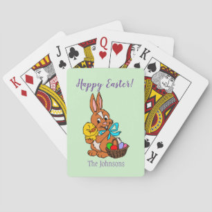 Lapin et poussin de Pâques déco de cartes à jouer
