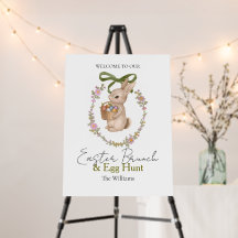 Lapin Floral Œufs de Pâques Brunch Chasse aux Œufs