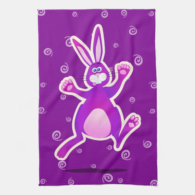 Lapin funky, serviette de cuisine (Vertical)