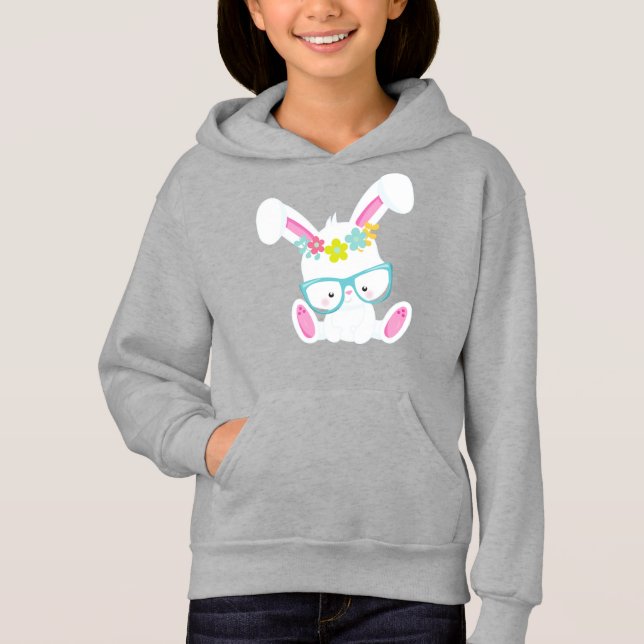 Lapin Hipster, Lapin Avec Lunettes, Lapin, Fleurs (Devant)