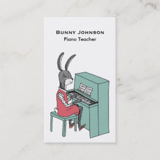 Lapin jouant le carte de visite de piano