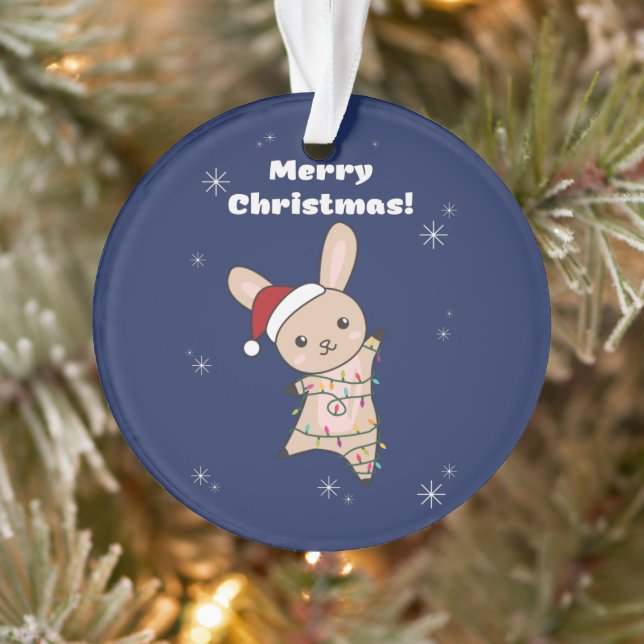 Lapin Joyeux Noël Animaux d'hiver Lapins Ornam (Arbre)