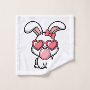 Lapin Kawaii joueur avec bulle de Bubble Gum