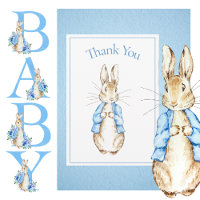 Lapin Lapin Baby shower bleu Merci