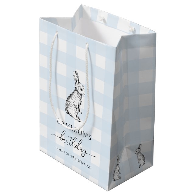 Lapin Lapin bleu En vichy Favoriser Sac (Dos Angle)