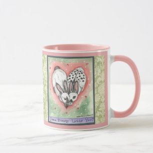 Lapin Lapin Coeur rose Vert Défilé Designer Mug