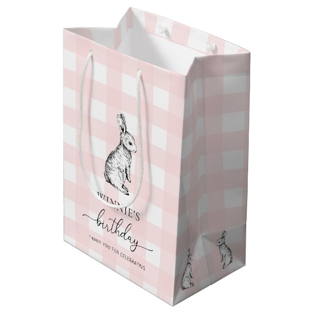 Lapin Lapin Rose En vichy Favoriser Sac (Dos Angle)