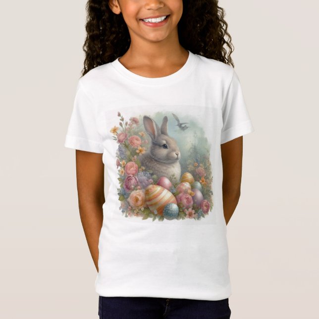 Lapin lapin / T-shirt Filles de chasse aux oeufs d (Devant)