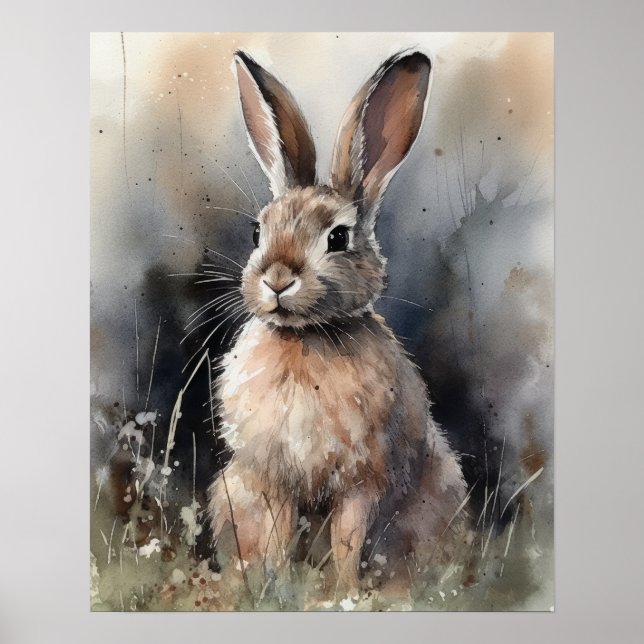 Lapin Lapin Woodland Animal Art Imprimer Poster (Devant)