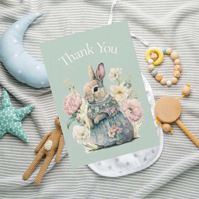 Lapin LapinAquarelle Merci Baby shower vert (Créateur téléchargé)