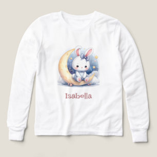 lapin mignon assis sur la lune 