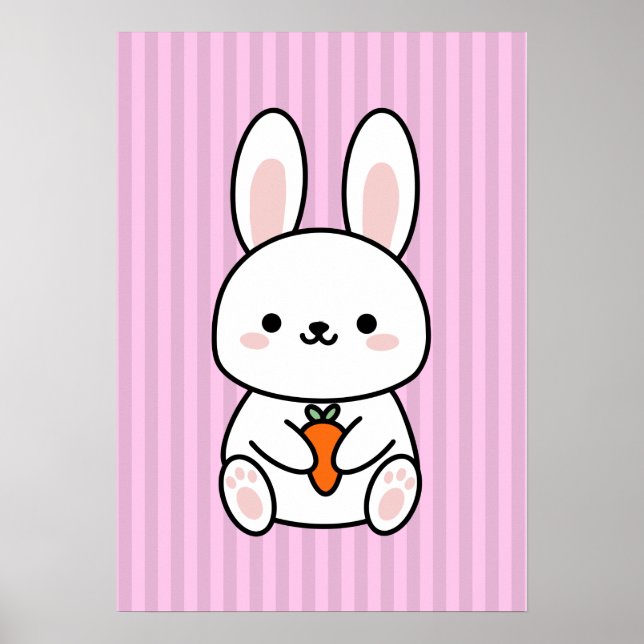 Lapin mignon avec carottes, Impression de nurserie (Devant)
