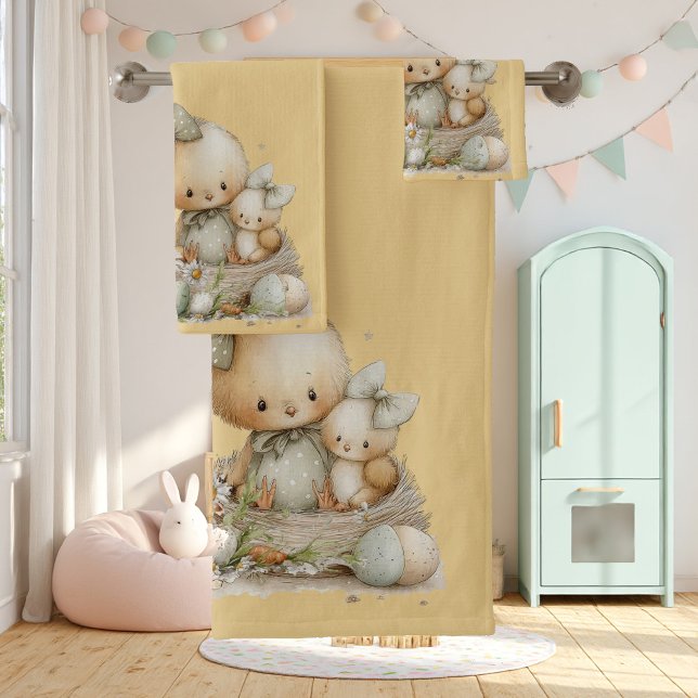 lapin mignon avec des œufs de Pâques dans une prai (Créateur téléchargé)