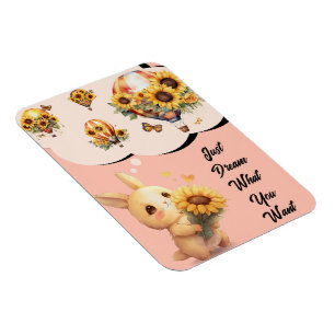 Lapin Mignon Avec Magnet Photo Flexible Tournesol