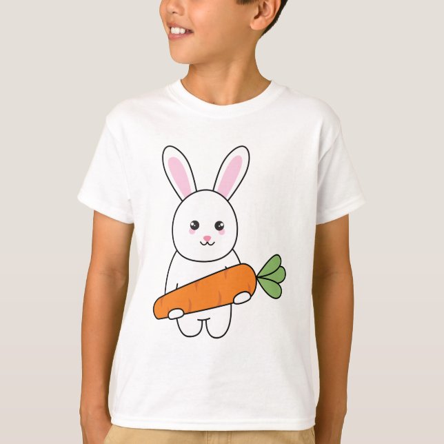 lapin mignon avec T-shirt carotte (Devant)
