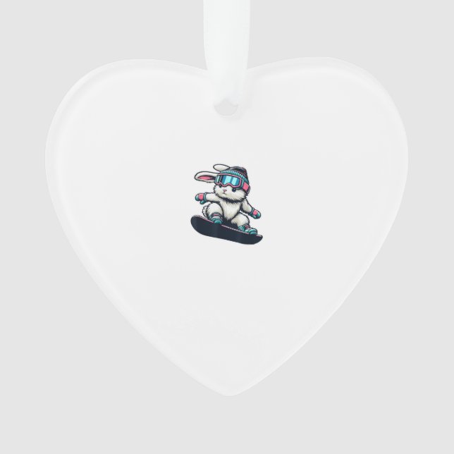 Lapin Mignon Faisant une Figure de Snowboard Enfan (devant)