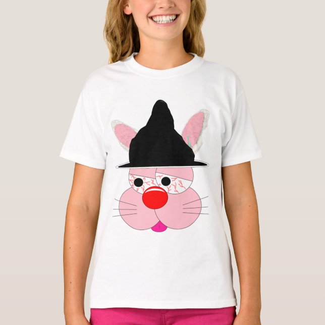 Lapin Mignon Sorcière Halloween - T-Shirt Graphiqu (Devant)