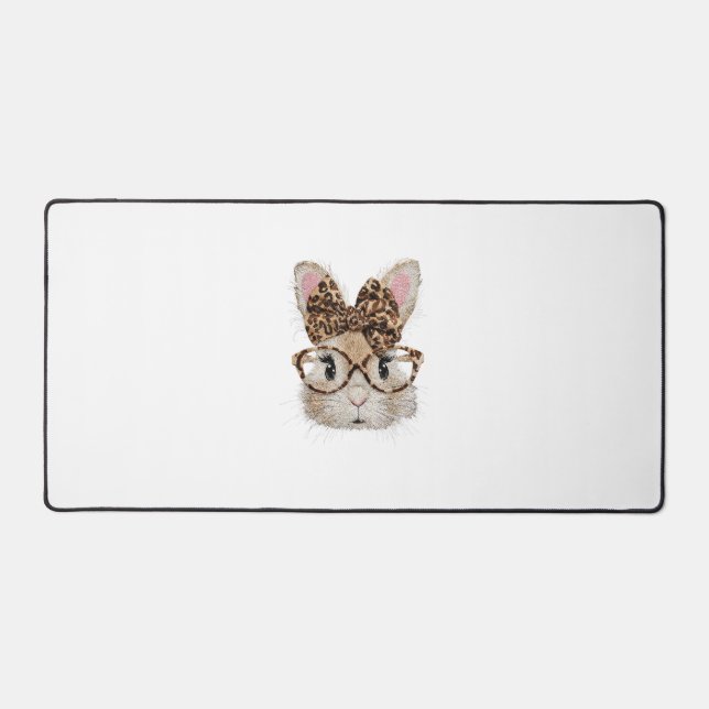 Lapin Mignon Visage de Léopard Coquette Lunettes à (Recto)