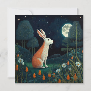 Lapin orange et blanc au clair de lune