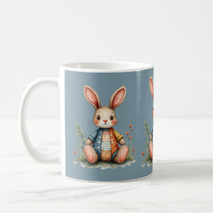 Lapin Patchwork Fantaisiste Tasse Bleue Cottagecor