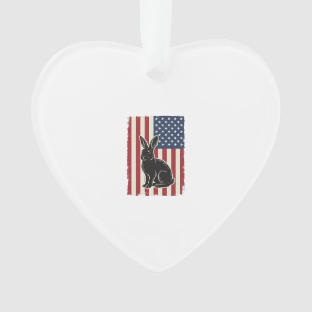 Lapin Patriotique Drapeau Américain Gravure Vintag (devant)