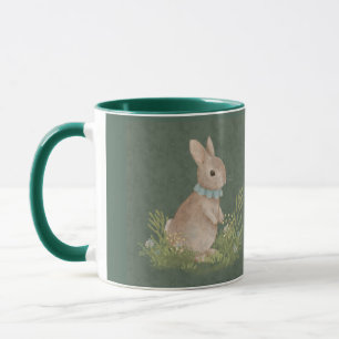lapin pierre vintage avec fleurs Café Mug