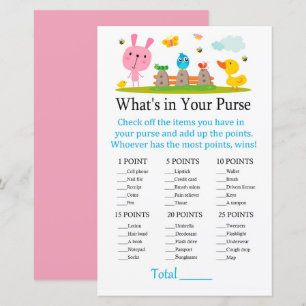 Lapin rose drôle Qu'y a-t-il dans votre sac à main