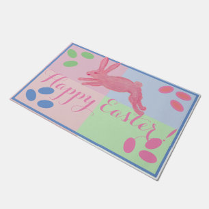 Lapin rose Oeufs lapin tapis Tapis de porte