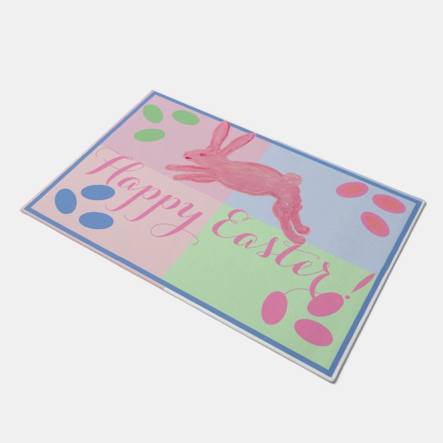 Lapin rose Oeufs lapin tapis Tapis de porte (Incliné)