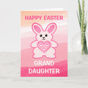 Lapin Rose Rabbit Grandgirl Carte Pâques