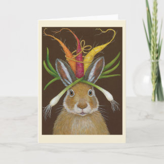 lapin rubis plié carte de vœux