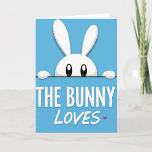 Lapin t'aime carte d'amie mignonne