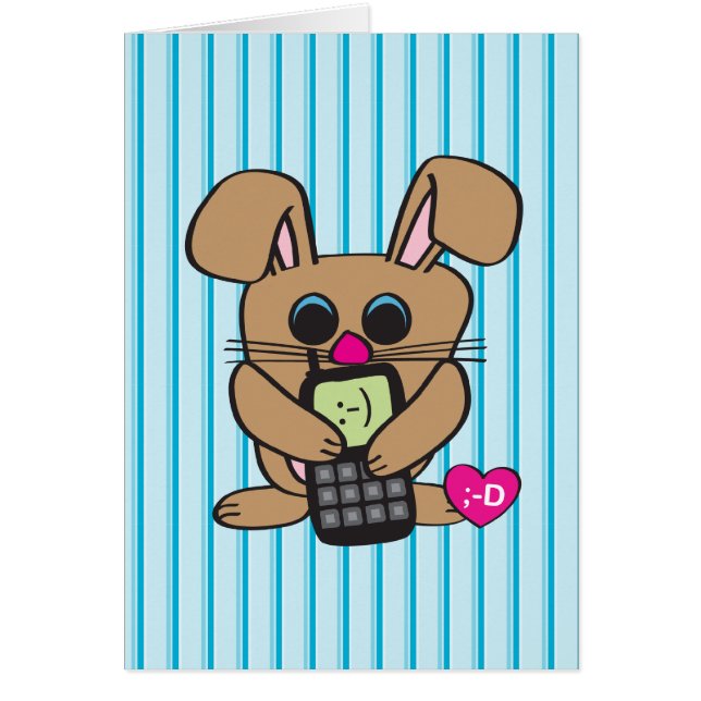 Lapin - téléphone portable - carte (Devant)