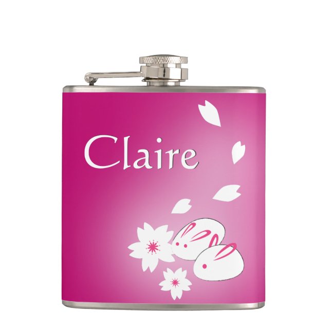 Lapins à neiges japonais personnalisés et Flacon à (Devant)