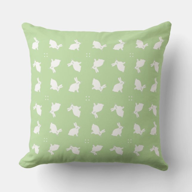 lapins blancs lapins lapin motif extérieur coussin (Recto)