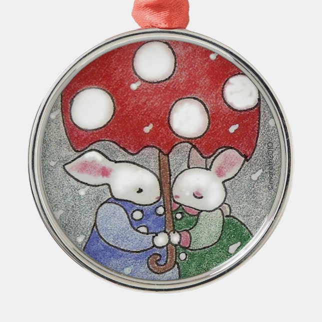 lapins d'amour ornement de Noël (Devant)