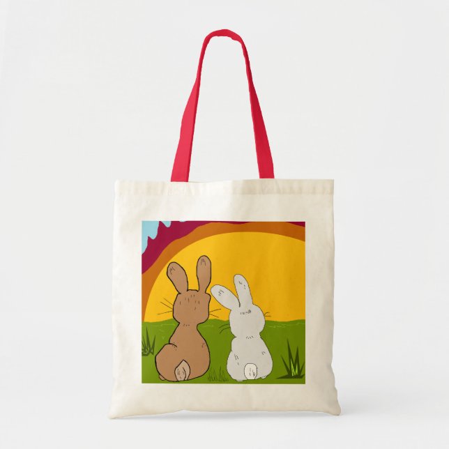 lapins dans le sac fourre-tout à coucher du soleil (Devant)