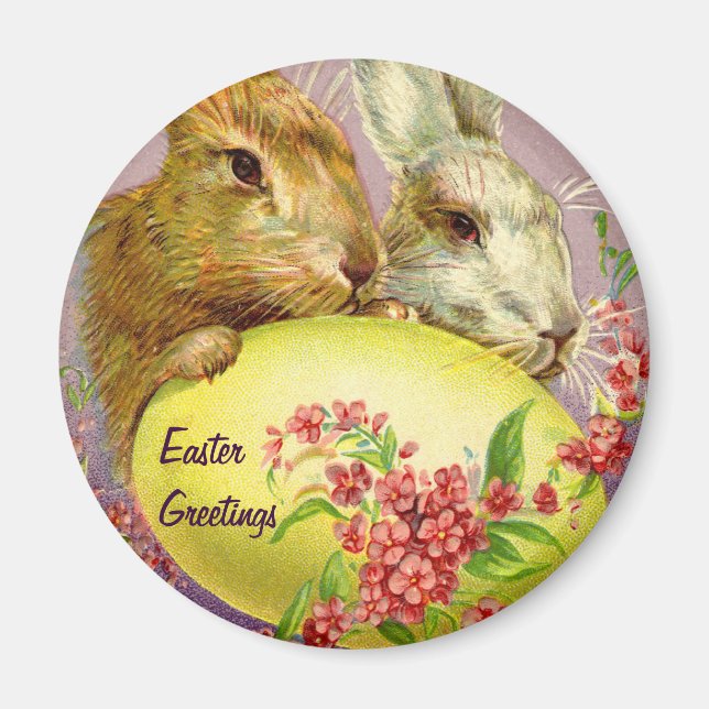 Lapins de Pâques et Magnet Vintage Œuf (Devant)