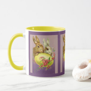 Lapins de Pâques et oeufs Vintage de café Mug