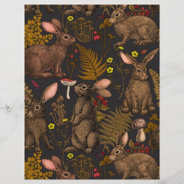 Lapins et flore boisée (Devant)