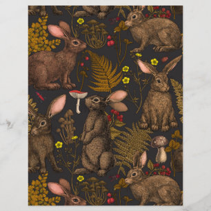 Lapins et flore boisée