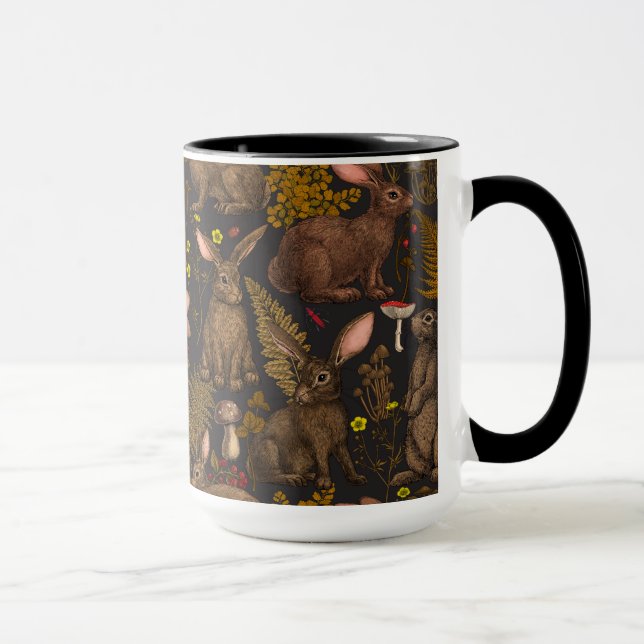 Lapins et flore boisée 3 Mug (Droite)