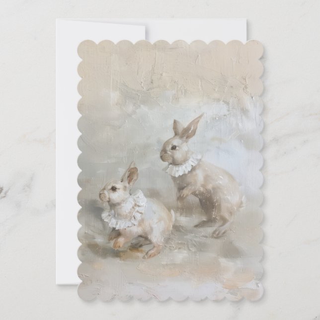 Lapins - Invitation à plat taille: 12,7 cm x 17,8  (Devant)