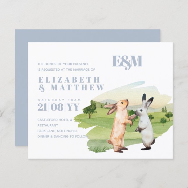 Lapins Mariage Couple Country Garden (Devant / Derrière)