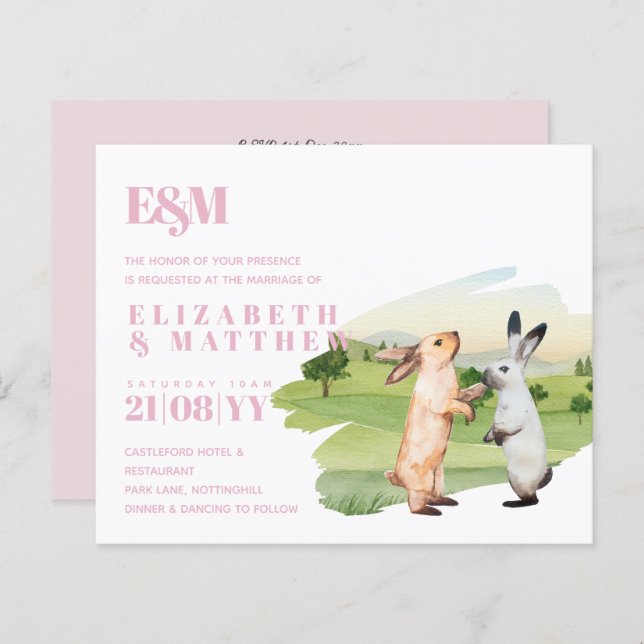 Lapins Mariage Couple Country Garden (Devant / Derrière)
