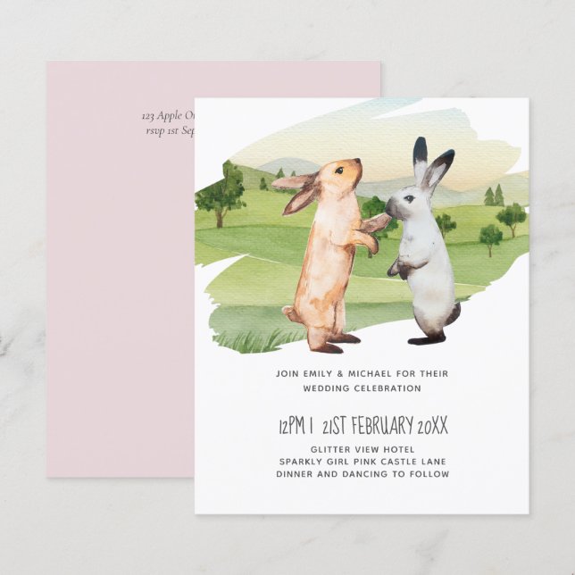 Lapins Mariage Couple Country Garden (Devant / Derrière)