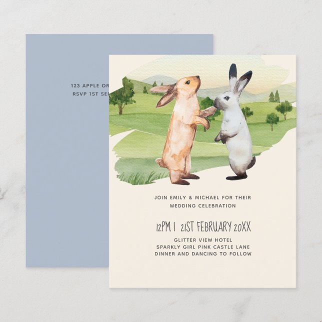 Lapins Mariage Couple Country Garden (Devant / Derrière)