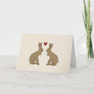 Lapins mignons de carte de Saint-Valentin