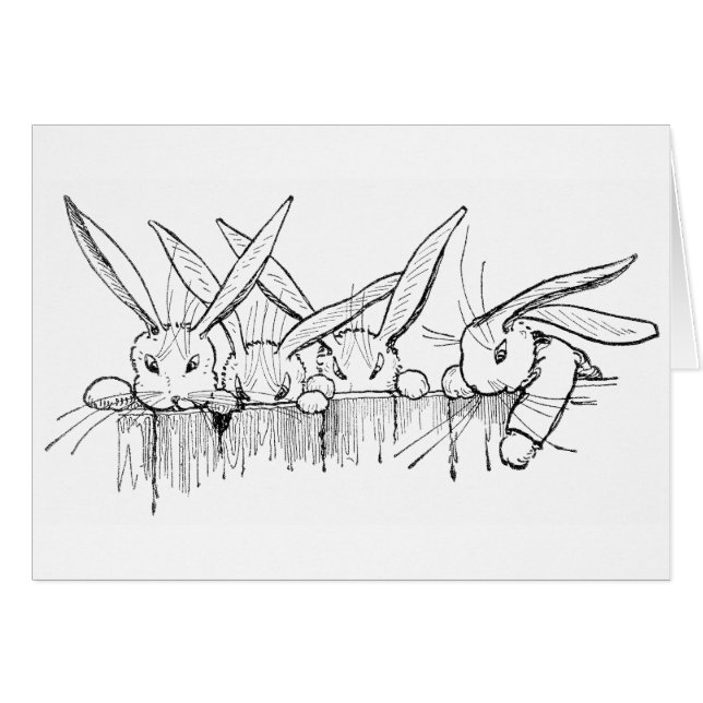 Lapins scrutant au-dessus de la barrière (Devant horizontal)